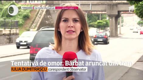 Incident şocant în Timiş. Un tânăr a fost aruncat dintr-un tren în mers