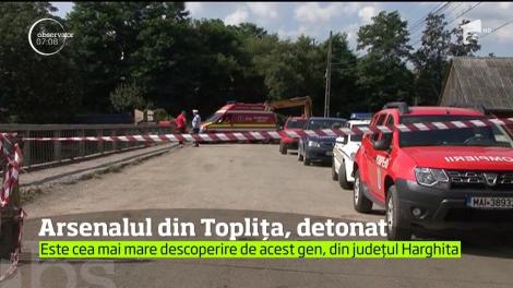 După patru zile de muncă, la Topliţa au fost finalizate lucrările de extragere a grenadelor descoperite la cinci metri sub pământ