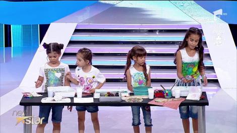 Fetițele din trupa Ebrucuk fac pictură pe apă, la "Next Star"