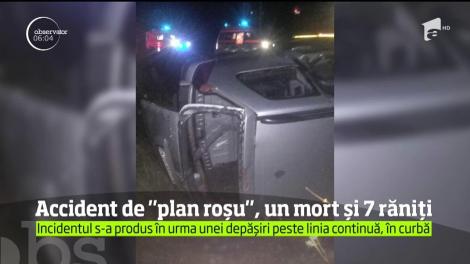 Accident de plan "roșu", un mort și șapte răniți în localitatea Berheci, din Galaţi