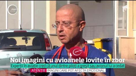 Noi imagini cu cele două avioane care s-au ciocnit în zbor, lângă Suceava. Singurul pilot supravieţuitor este în stare critică