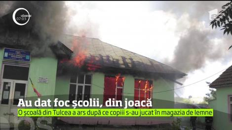 Incendiu la o şcoală de gimnaziu, în judeţul Tulcea