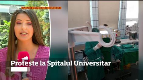 A fost protest spontan la Spitalul Universitar din Capitală