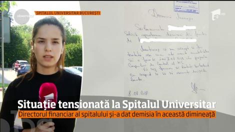 Directorul financiar de la Spitalul Universitar din Bucureşti şi-a dat demisia