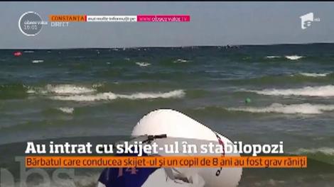 Un bărbat şi fiul său de opt ani, grav răniţi după ce au intrat cu skijet-ul &icirc;n stabilopozi