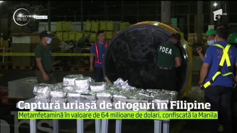 Captură uriaşă de stupefiante, în Filipine, una dintre cele mai mari din istoria ţării! Vameşii au confiscat aproape o jumătate de tonă de droguri sintetice