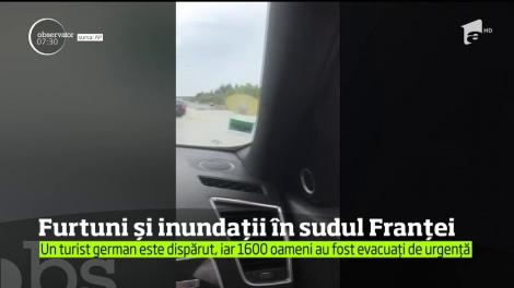 Un bărbat este dat dispărut în sudul Franţei, iar peste 1600 de oameni au fost evacuaţi de urgenţă, în urma unor furtuni violente urmate de inundaţii