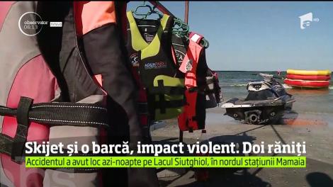 Impact frontal pe lacul Siutghiol, în staţiunea Mamaia, între un skijet şi o barcă.