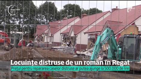 Un român din Marea Britanie a distrus cu excavatorul cinci locuinţe în valoare de 4 milioane de lire sterline