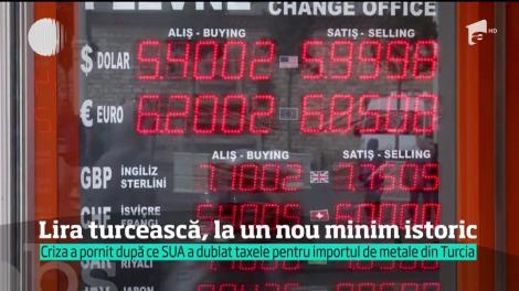 Moneda naţională a Turciei s-a depreciat cu 11 la sută în raport cu dolarul