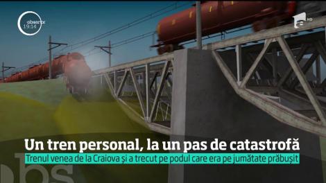 Zeci de oameni au fost la un pas de moarte, după accidentul feroviar din Dolj. Un tren cu pasageri a trecut chiar pe podul pe jumătate prăbuşit