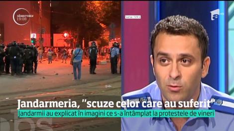 Jandarmeria Română a refăcut filmul protestelor violente.  Coordonatorul forţelor de ordine şi-a cerut scuze