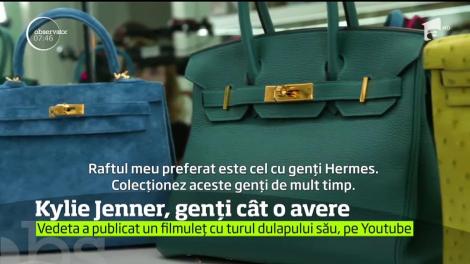 Kylie Jenner şi-a primit fanii în dressingul său special amenajat pentru genţi