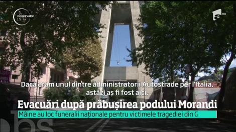 Peste 600 de oameni au fot evacuaţi din zona în care s-a prăbuşit podul Morandi