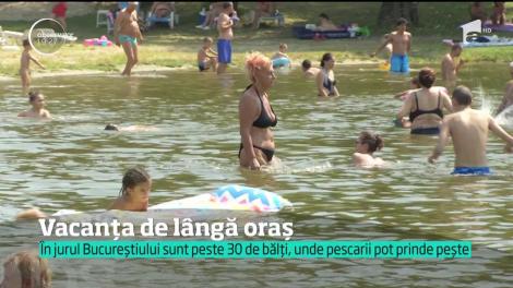 Bucureştenii care n-au ajuns la munte ori la mare s-au relaxat pe lângă Capitală, pe malul lacului Bragadiru