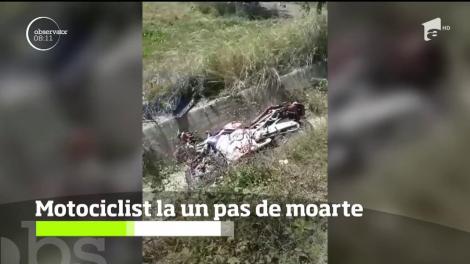 Un motociclist a fost la un pas să-şi piardă viaţa, pe o şosea din Bihor