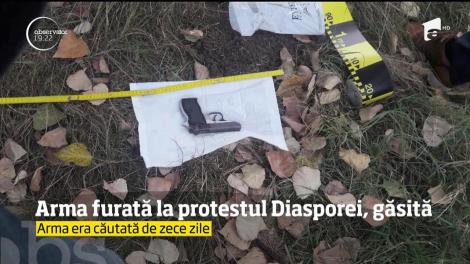 Arma furată la protestul Diasporei a fost găsită
