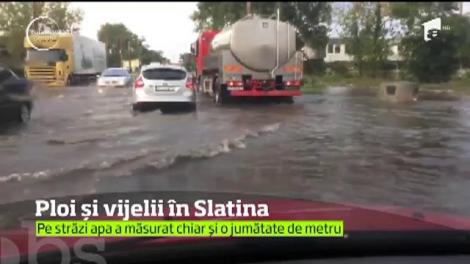 Ploile torenţiale au făcut prăpăd în Slatina