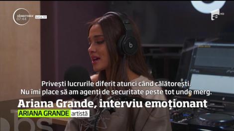 Ariana Grande a fost surprinsă cu ochii în lacrimi