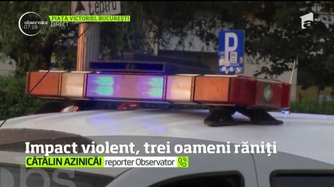 Accident grav în Piaţa Victoriei! Un autoturism s-a ciocnit violent cu un autobuz!