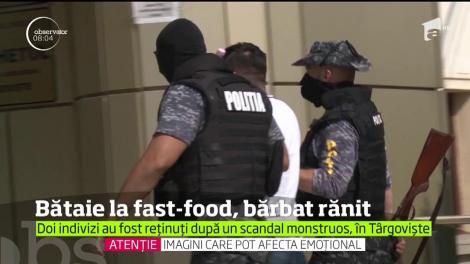 Bătaie la fast-food, bărbat rănit