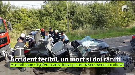 Accident teribil, un mort și doi răniți