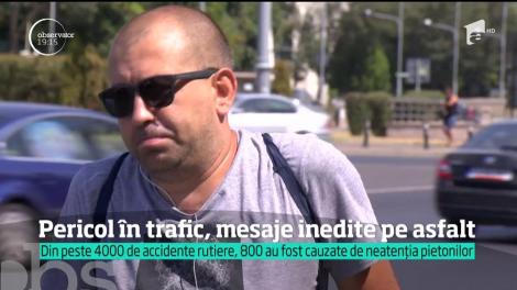 Pericol în trafic, mesaje inedite pe asfalt