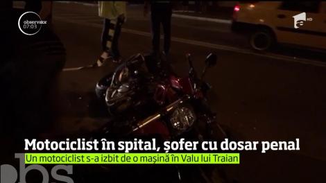 Motociclist în spital, șofer cu dosar penal. Accidentul grav a avut loc în comuna Valu lui Traian