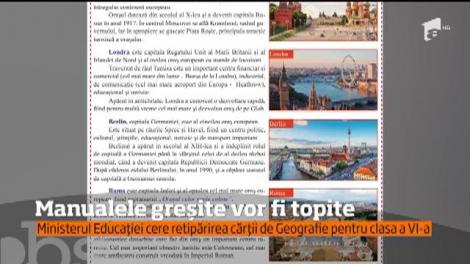Ministerul Educației cere retipărirea cărții de Georgrafie pentru clasa a VI-a. Manualele greșite vor fi topite
