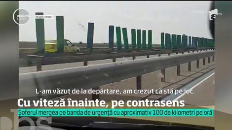 Un taximetrist a fost surprins pe contrasens pe Autostrada Soarelui