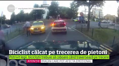 Biciclist călcat pe trecerea de pietoni