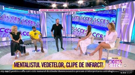 Clipe de infarct pentru vedetele de la „Acces direct”! Mentalistul Simion R. Ștefan i-a lăsat pe toți fără cuvinte! „Nu pot să cred...”