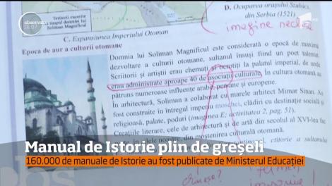 Manualul de Istorie pentru clasa a şasea se dovedeşte a fi la fel de plin de greşeli ca şi cel de Geografie, care a fost dat la retipărire