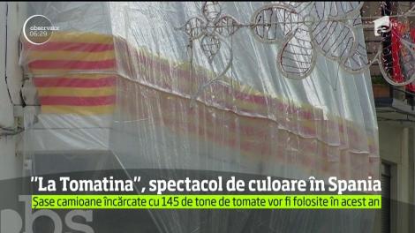 ”La Tomatina”, spectacol de culoare în Spania