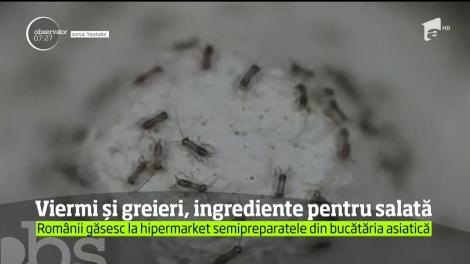 Viermi și greieri, ingrediente pentru salată