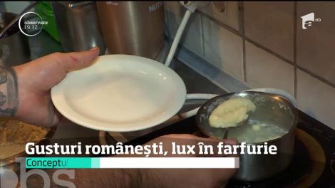 Şorici expandat cu cremă de hrean şi dulceaţă de gutui cu usturoi şi rozmarin, două preparatele inspirate din bucătăria bunicii şi duse la rang de artă de tinerii chefi