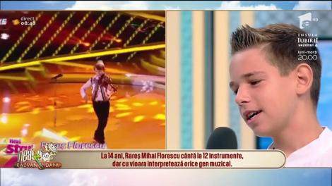 Rareș Mihai Florescu, băiatul de 14 ani care cântă la 12 instrumente și poate interpreta orice gen muzical la vioară