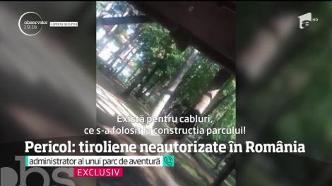 Românii îşi riscă viaţa fără să ştie, în parcurile de aventură din ţară. Din peste 500 de tiroliene, una singură este autorizată de stat