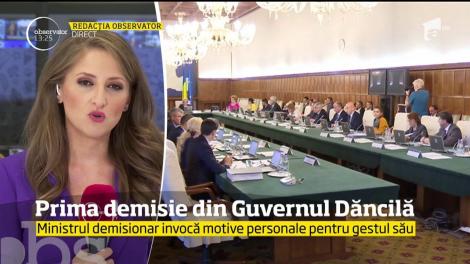 Prima demisie din Guvernul Dăncilă
