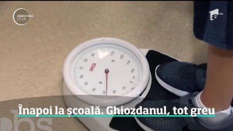 Ghiozdanele grele, care depăşesc 10, 20% din greutatea corpului lor, le poate modifica schema corporala si le provoaca dureri reale
