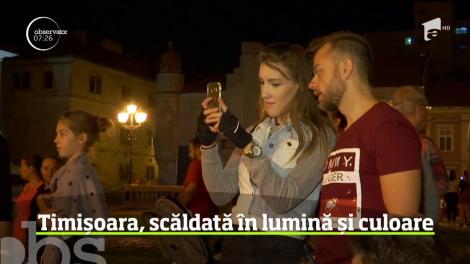 Timișoara, scăldată &icirc;n lumină și culoare &icirc;ntr-un festival ce a animat centrul orașului