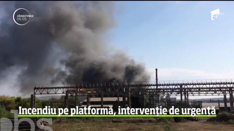 Incendiu puernic la o fabrică de prelucrare a lemnului din Drobeta Turnu Severin