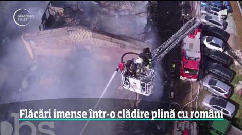 Un incendiu puternic a cuprins o clădire din Cehia, locuită şi de români