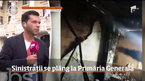 Sinistraţii în urma incendiului din sectorul cinci al Capitalei au mers la Primăria Generală