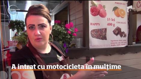 A INTRAT cu motocicleta în mulțime! Ce au DESCOPERIT polițiștii, după ce l-au PRINS pe tânărul teribilist