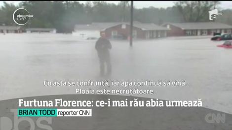 Furia furtunii Florence, care a lovit Statele Unite, este departe de a se fi terminat