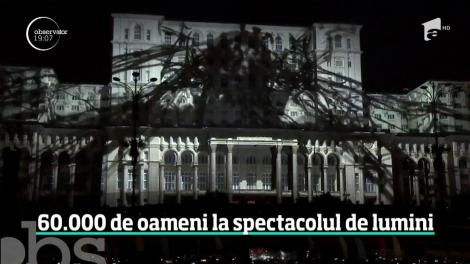 Proiecții fascinante pe Casa Poporului