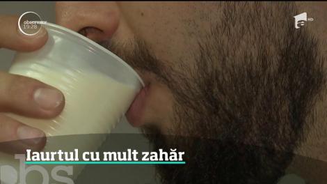 Iaurtul cu fructe sau cu ciocolată poate fi nociv din cauza cantităţii foarte mari de zahăr