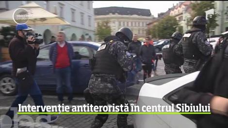 Ameninţare teroristă în centrul Sibiului. Asta a fost misiunea care a mobilizat trupele speciale să intervină cu două elicoptere şi zeci de luptători