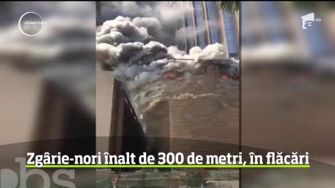 Incendiu puternic la un zgârie-nori în construcţie din Kuweit